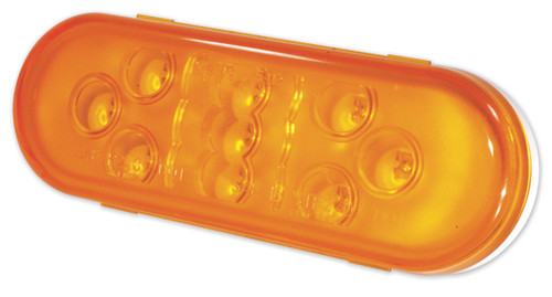 Grote 54133 S/T/T Light, Yellow, Oval, LED, Male Pin, 9 Diode