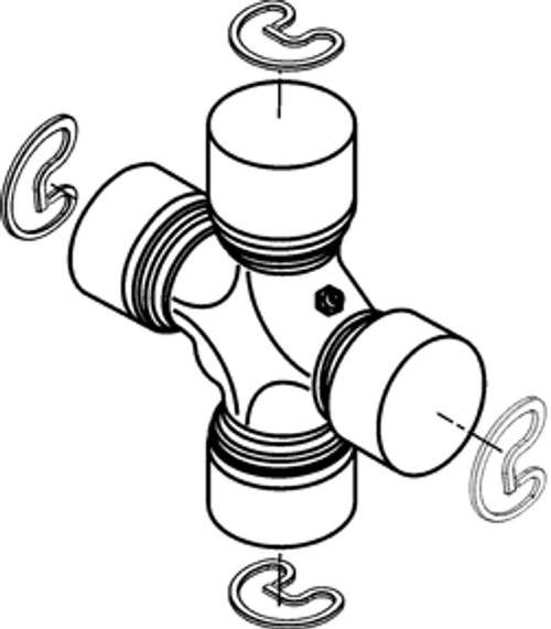 Spicer 5-3616X Universal Joint; Non-Greaseable; Coated Bearing Caps