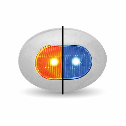 TRUX TLED-BX4AB 3/4" AMBER MARKER TO BLUE AUXILIARY OVAL LED LIGHT - 2 DIODES