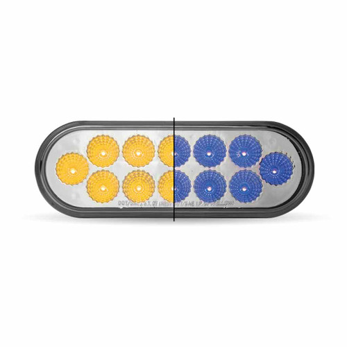 TRUX TLED-OXAB AMBER TURN & MARKER TO BLUE AUXILIARY OVAL LED LIGHT - 12 DIODES