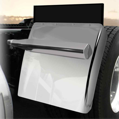 TRUX TFEN-Q10 24" TRIANGULAR POST MOUNT STAINLESS STEEL QUARTER FENDER KIT WITH ROLLED EDGE