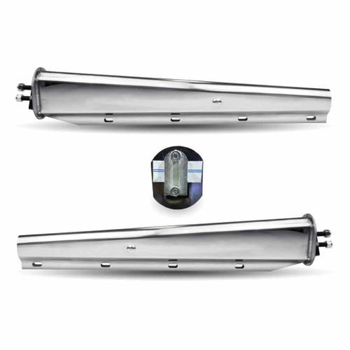 TRUX TU-9224 30" CHROME STANDARD MUD FLAP HANGER WITH 1 1/8" BOLT SPACING