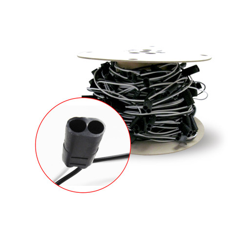 TRUX D604 DOUBLE FEMALE BULLET PLUG WIRE HARNESS WITH 4" SPACING - 100 FT. SPOOL