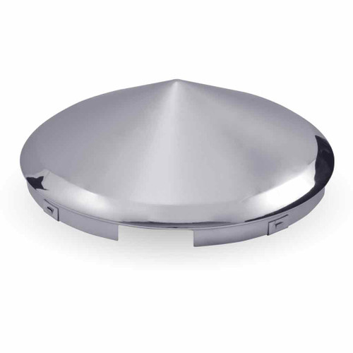 TRUX THUB-6NP CHROME METAL FRONT UNIVERSAL POINTED HUBCAP WITH 6 NOTCHES