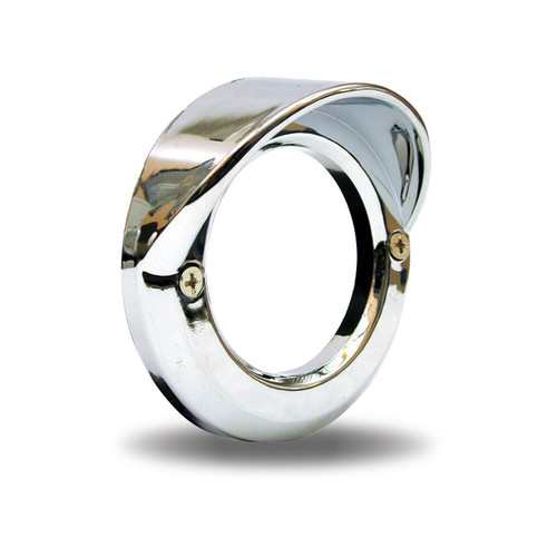 TRUX TBEZ-2HCH2 2 1/2" CHROME PLASTIC "SCREW ON" BEZEL WITH VISOR