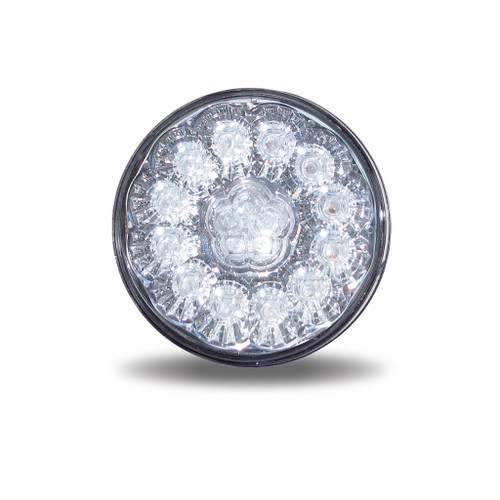 TRUX TLED-417CR 4" CLEAR RED STOP, TURN & TAIL ROUND SUPER DIODE LED LIGHT - 17 DIODES