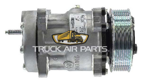 03-3853 MEI Truck Air Sanden SD7H15 Air Conditioning Compressor, 8 Groove, 119mm Clutch, 24V