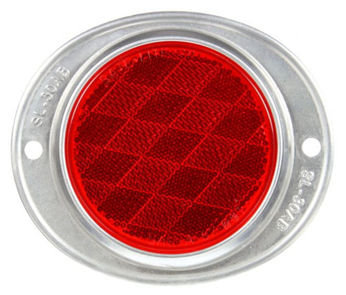 41 Truck-Lite Signal-Stat Round Red Reflector Silver Aluminum 2 Screw Or Bracket Mount