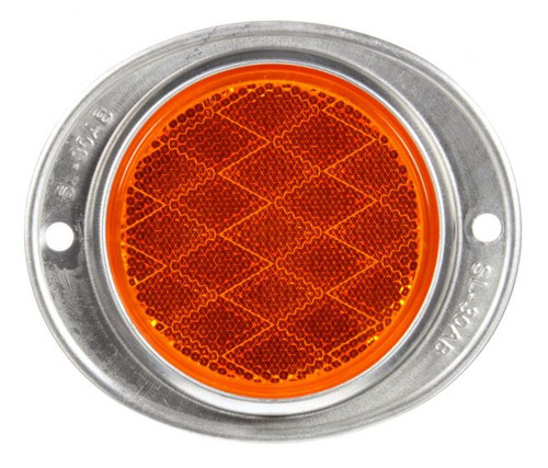 41A Truck-Lite Signal-Stat Round Yellow Reflector Silver Aluminum 2 Screw Or Bracket Mount