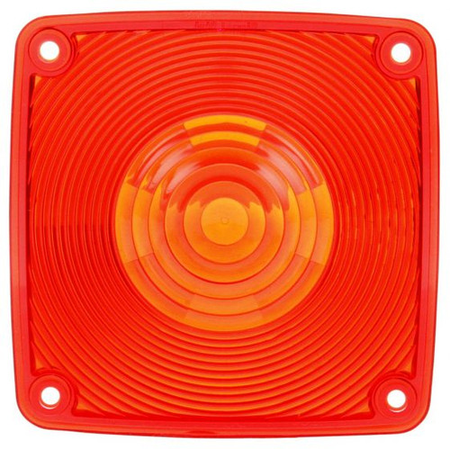 9063 Truck-Lite Signal-Stat Square Red Acrylic Replacement Lens for Pedestal Lights With 4 Screws