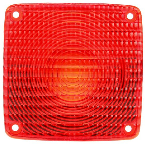9079 Truck-Lite Signal-Stat Square Red Polycarbonate Replacement Lens for Pedestal Lights, 4 Screw