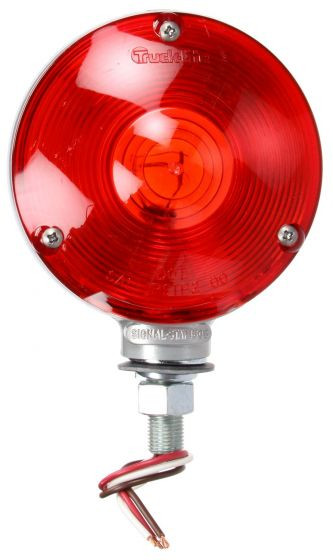 3810 Truck-Lite Signal-Stat Incandescent Red/Yellow Round Dual Face Pedestal Light