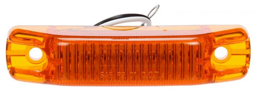 3550A Truck-Lite Signal-Stat LED Yellow Rectangular 2 Diode Marker Clearance Light, P2 Rated, 2 Screw Mount, Hardwired, Ring Terminal/Stripped End, 12V