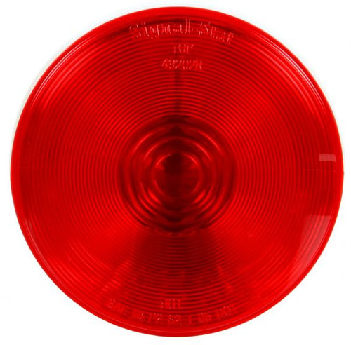 49002R Truck-Lite 40 Series Incandescent Red Round Stop/Turn/Tail Light Kit with Black Grommet Mount, PL-3, Stripped End and Ring Terminal, 12V