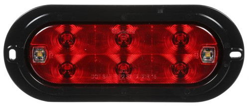 60552R Truck-Lite 60 Series LED Red/Clear Oval 8 Diode Stop Turn Tail and Backup Black Flush Mount Fit 'N Forget 4 Pin Stainless Steel 12V