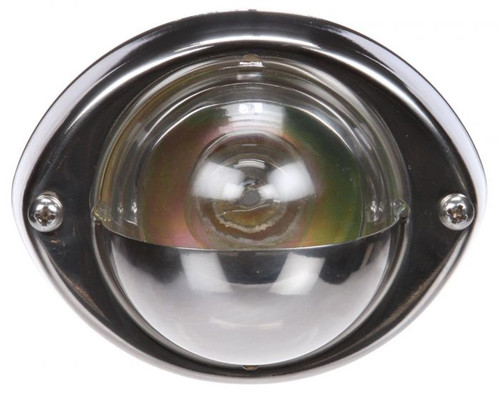 26394C Truck-Lite Incandescent Round Clear Stepwell Light With Ground Wire, Silver Bracket Mount, 12V