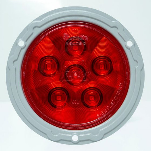 44622R Truck-Lite Super 44 LED Red Round 6 Diode Stop Turn Tail Light, Flange Mount, Heated