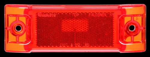 21201R3 Truck-Lite Super 21 Incandescent Red Rectangular One Bulb Marker Clearance Light, P2 Rated, Two Screw Mount, Reflectorized, Super 21 Plug, 12V, Bulk