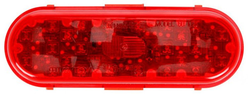 60060R3 Truck-Lite 60 Series LED High Mounted Stop Light Kit, 26 Diode Oval Red Polycarbonate, Black Grommet Mount, Fit 'N Forget Stainless Steel, Packard Connector, 12V, Bulk