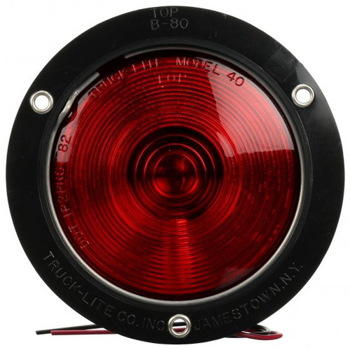 80302R3 Truck-Lite 80 Series Incandescent Red Round Stop Turn Tail Light With Black Flange Mount