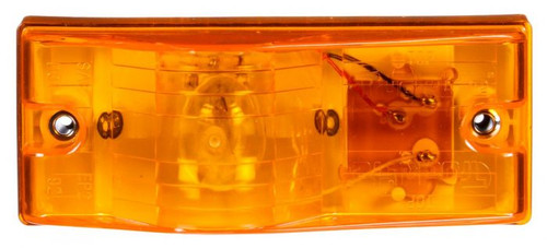 22004Y3 Truck-Lite 22 Series Incandescent Yellow Rectangular Side Turn Signal Light with Gasket, Stripped End/Ring Terminal, 12V, Kit