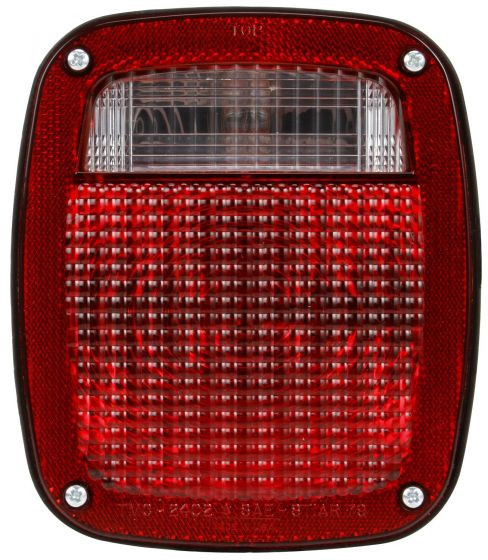 5316Y101 Truck-Lite Signal-Stat Incandescent Red/Clear Polycarbonate Lens Right Hand Combo Box Light With License Light, 3 Stud, Packard, 12V