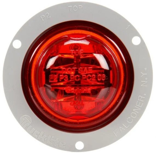 10379R Truck-Lite Red LED Marker Clearance Lamp, 2.5 inch Round, with Flange