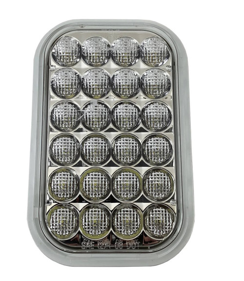 4560C Truck-Lite Led Clear Rectangular 24-Diode Backup Light, PL-2, 12V Standard