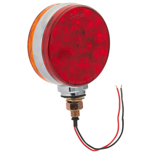G5300 Grote Hi Count LED Stop Turn Tail Lamp, Red/Yellow, 4 Inch Round Pedestal Mount