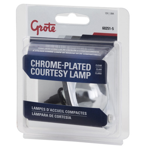 60251-5 Grote Auxiliary Lamp Chrome Courtesy Light Retail Pack