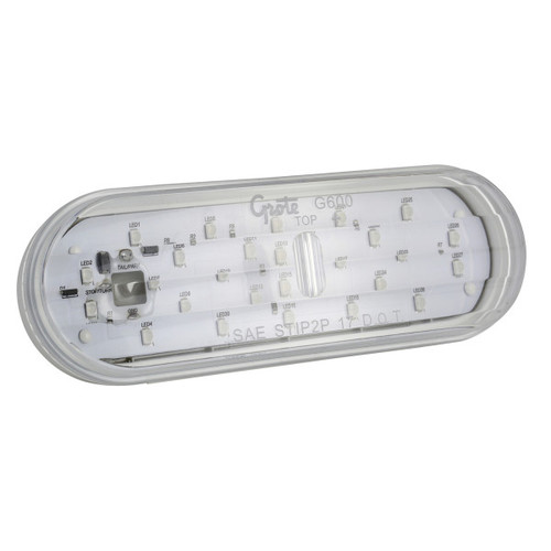 G6012 Grote Hi Count Oval LED Stop Tail Turn Light, Red Lens, White Housing, 12V