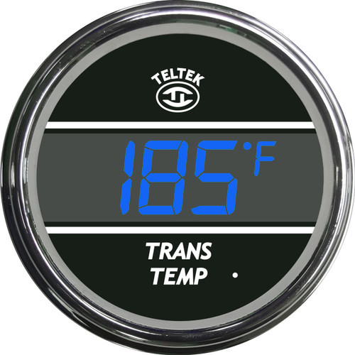 Teltek Blue Transmission Temperature Gauge - Chrome