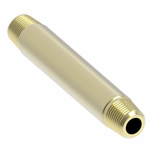 Aeroquip Brass Long Nipple Adapter Straight Male Pipe x Male Pipe | 3329X12