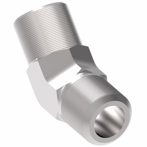 Aeroquip Adapter Elbow 45 Degree Male 37 Degree x Male NPTF Carbon Steel Dura-Kote | B7355X4X4