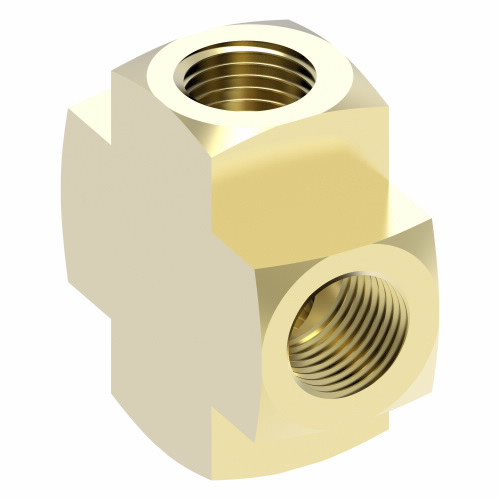 Aeroquip 1/8 Pipe Cross Adapter Brass | 3950X2