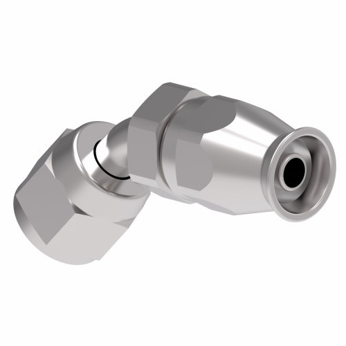 Aeroquip Hose Nipple Assembly Winner 2-Piece Reusable 90 Degree Female 37 Degree Swivel | 190773-6S