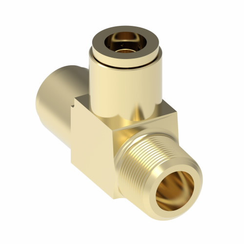 Aeroquip QCAB Adapter Brass Male Run Tee 3/8T x 3/8 MP x 3/8T | 1871X6X6