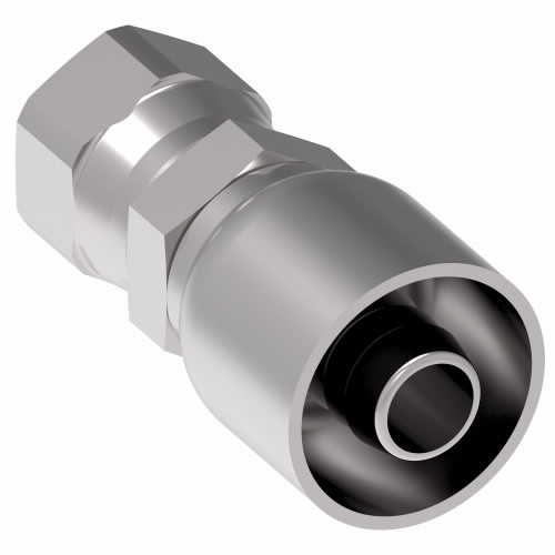 Aeroquip Hose Fitting 069 E Series Permanent Crimp Straight Female 37 Degree Swivel Carbon Steel | 06910E-608