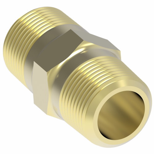 Aeroquip Adapter Brass NPTF/NPSM Straight Hex Nipple | 3325X4X2