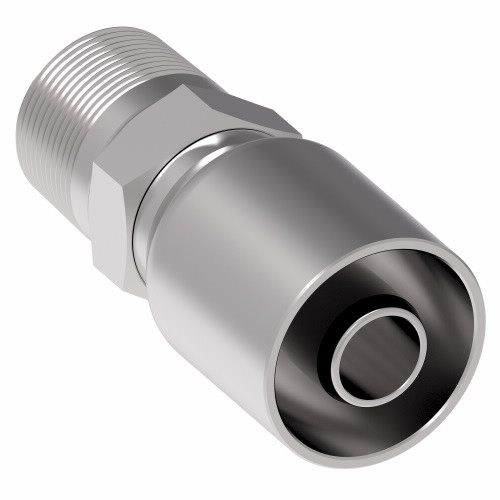 Aeroquip Hose End 069 E Series Permanent Crimp Straight Male Pipe NPTF Carbon Steel | 06908E-106