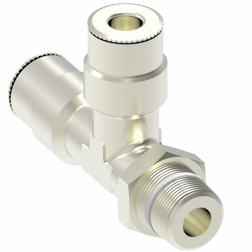 Aeroquip Brass Push Connect Tee Adapter Male NPTF on Run | 1171X2S