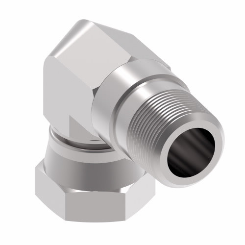 Aeroquip Adapter Elbow 90 Degree Female Pipe Swivel NPSM x Male NPTF Carbon Steel Dura-Kote | FF4175-1212S