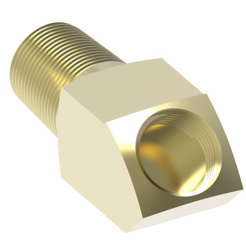 Aeroquip Inverted Flare Elbow 45 Degree Brass Female Swivel x Male NPTF | 352X3