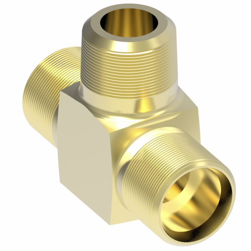 Aeroquip Adapter Tee Air Brake Brass Male 37 Degree x Male 37 Degree x Male NPTF | B1372X6X6X6