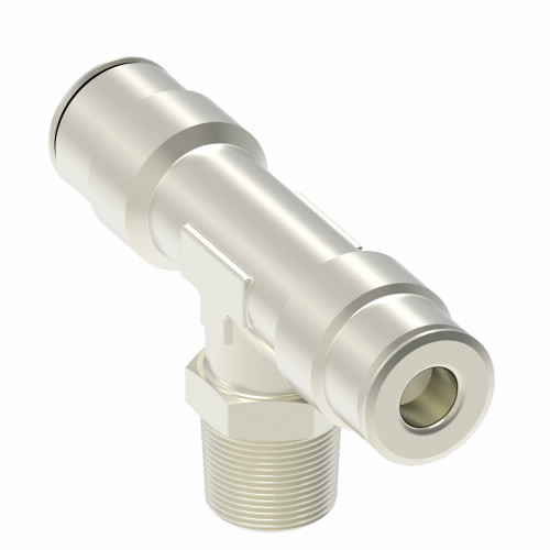 Aeroquip Brass Push Connect Tee Adapter Male NPTF on Branch | 1172X2S