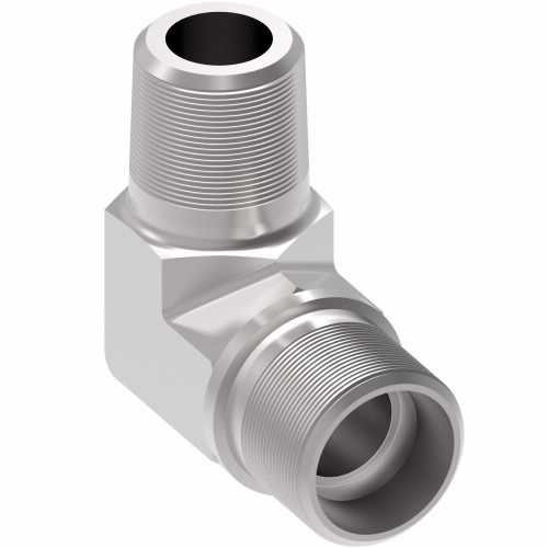 Aeroquip Carbon Steel Flareless Elbow Adapter 90 Degree Male 37 Degree x Male NPTF | B7405X6