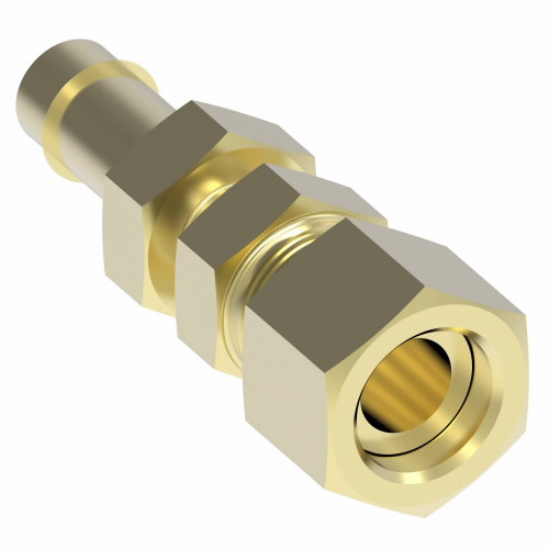 Aeroquip Adapter Brass Mini Barb Straight Bulkhead Tube | 1067X4X4