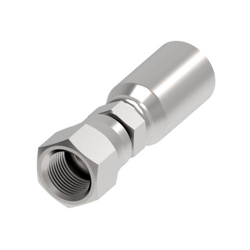 Aeroquip Steel Crimp Hose End Straight Female 37 Degree Swivel | 04E-604-CT