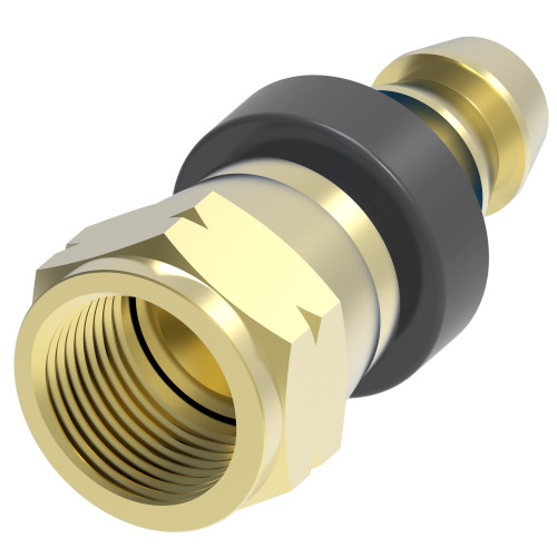 Aeroquip Hose Nipple Assembly Crimp Straight Female 45 Degree Swivel Brass -6 | 4739-6B