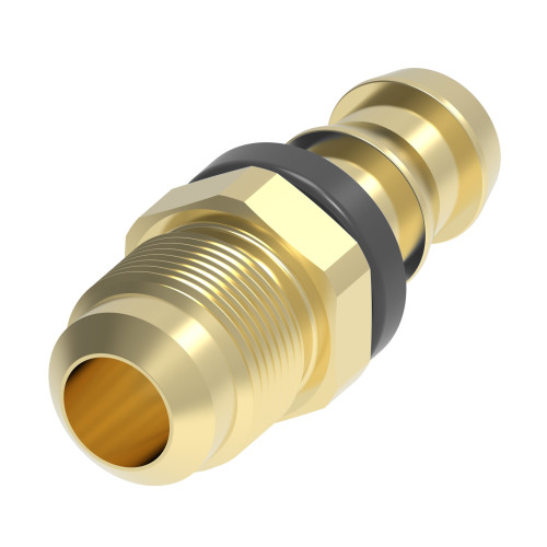 Aeroquip Hose Nipple Assembly Crimp Straight Male 45 Degree Inverted Flare Brass | 4742-5-4B